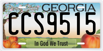 GA license plate CCS9515