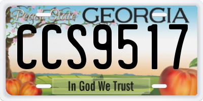GA license plate CCS9517