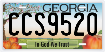 GA license plate CCS9520