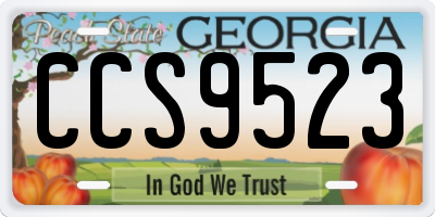 GA license plate CCS9523