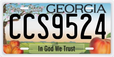 GA license plate CCS9524