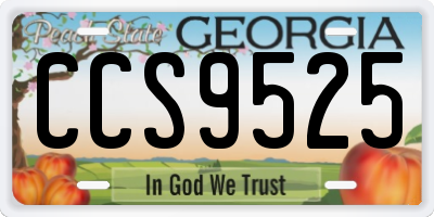 GA license plate CCS9525