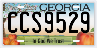 GA license plate CCS9529