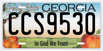 GA license plate CCS9530