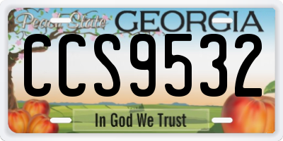 GA license plate CCS9532