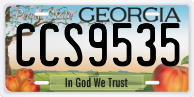 GA license plate CCS9535