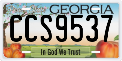 GA license plate CCS9537