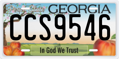 GA license plate CCS9546