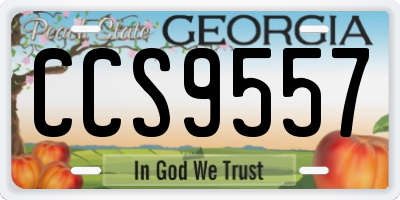 GA license plate CCS9557