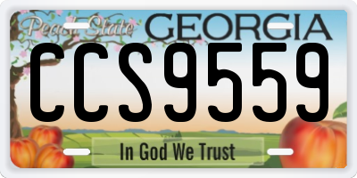 GA license plate CCS9559