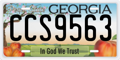 GA license plate CCS9563