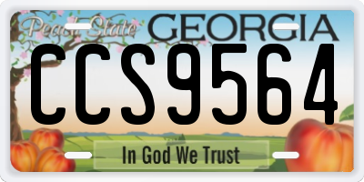 GA license plate CCS9564