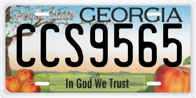 GA license plate CCS9565