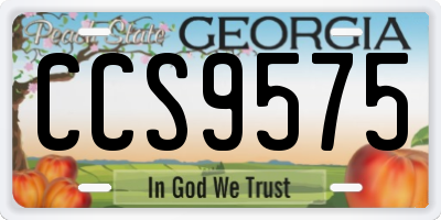 GA license plate CCS9575