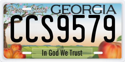 GA license plate CCS9579