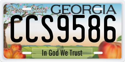 GA license plate CCS9586