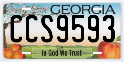 GA license plate CCS9593