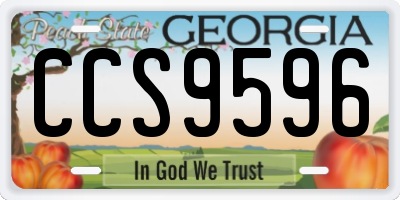 GA license plate CCS9596