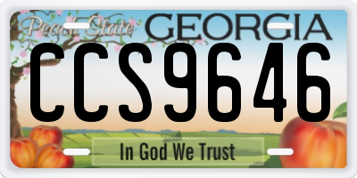 GA license plate CCS9646