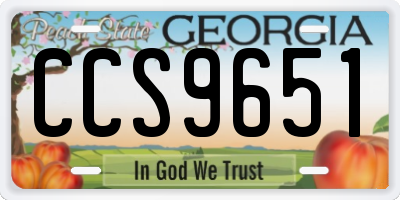 GA license plate CCS9651