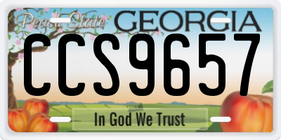 GA license plate CCS9657