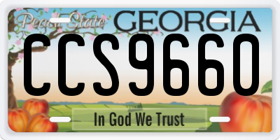 GA license plate CCS9660