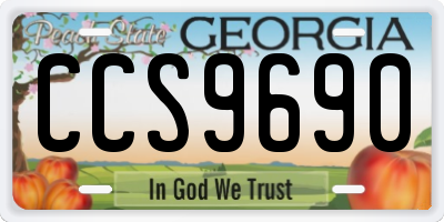 GA license plate CCS9690
