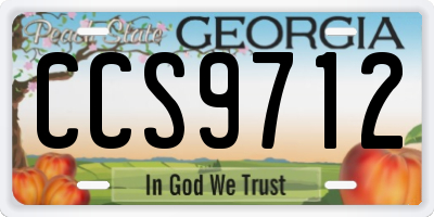 GA license plate CCS9712