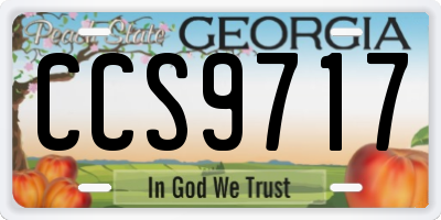 GA license plate CCS9717