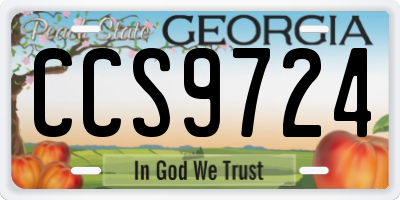 GA license plate CCS9724