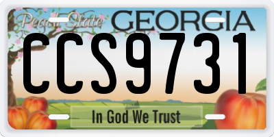 GA license plate CCS9731
