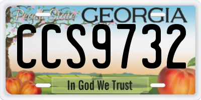 GA license plate CCS9732