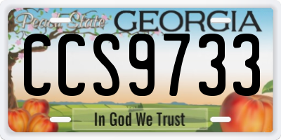 GA license plate CCS9733