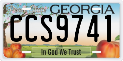 GA license plate CCS9741
