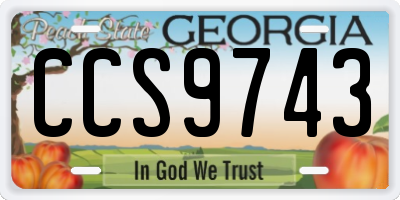 GA license plate CCS9743