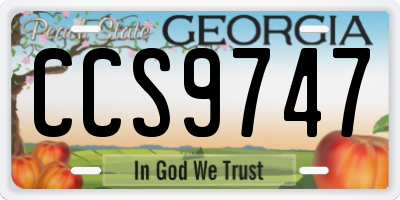 GA license plate CCS9747