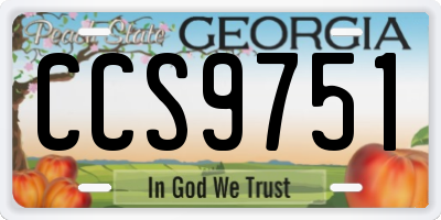 GA license plate CCS9751