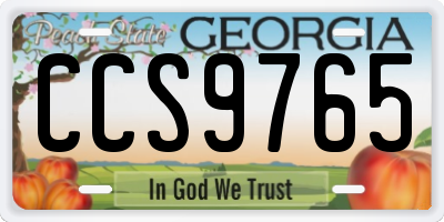 GA license plate CCS9765