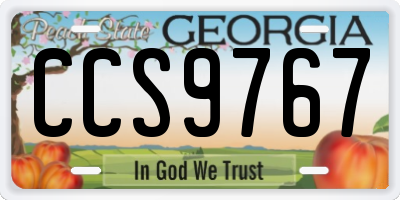 GA license plate CCS9767