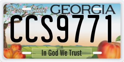 GA license plate CCS9771