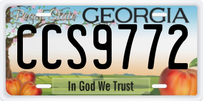 GA license plate CCS9772