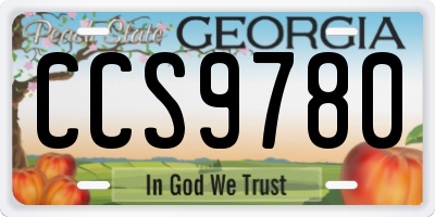 GA license plate CCS9780