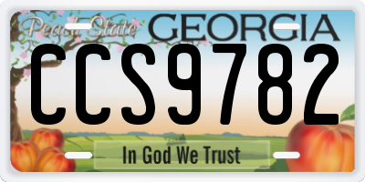 GA license plate CCS9782