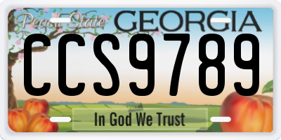 GA license plate CCS9789