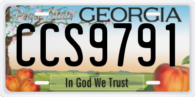 GA license plate CCS9791