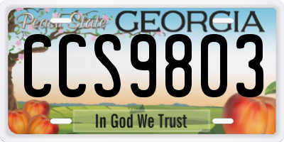 GA license plate CCS9803