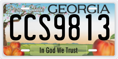 GA license plate CCS9813
