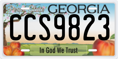 GA license plate CCS9823