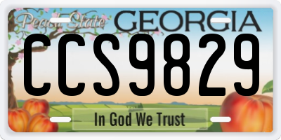 GA license plate CCS9829