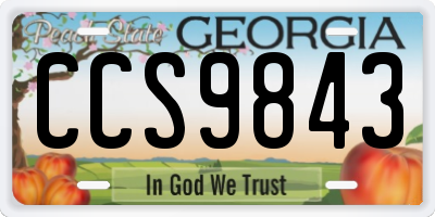 GA license plate CCS9843